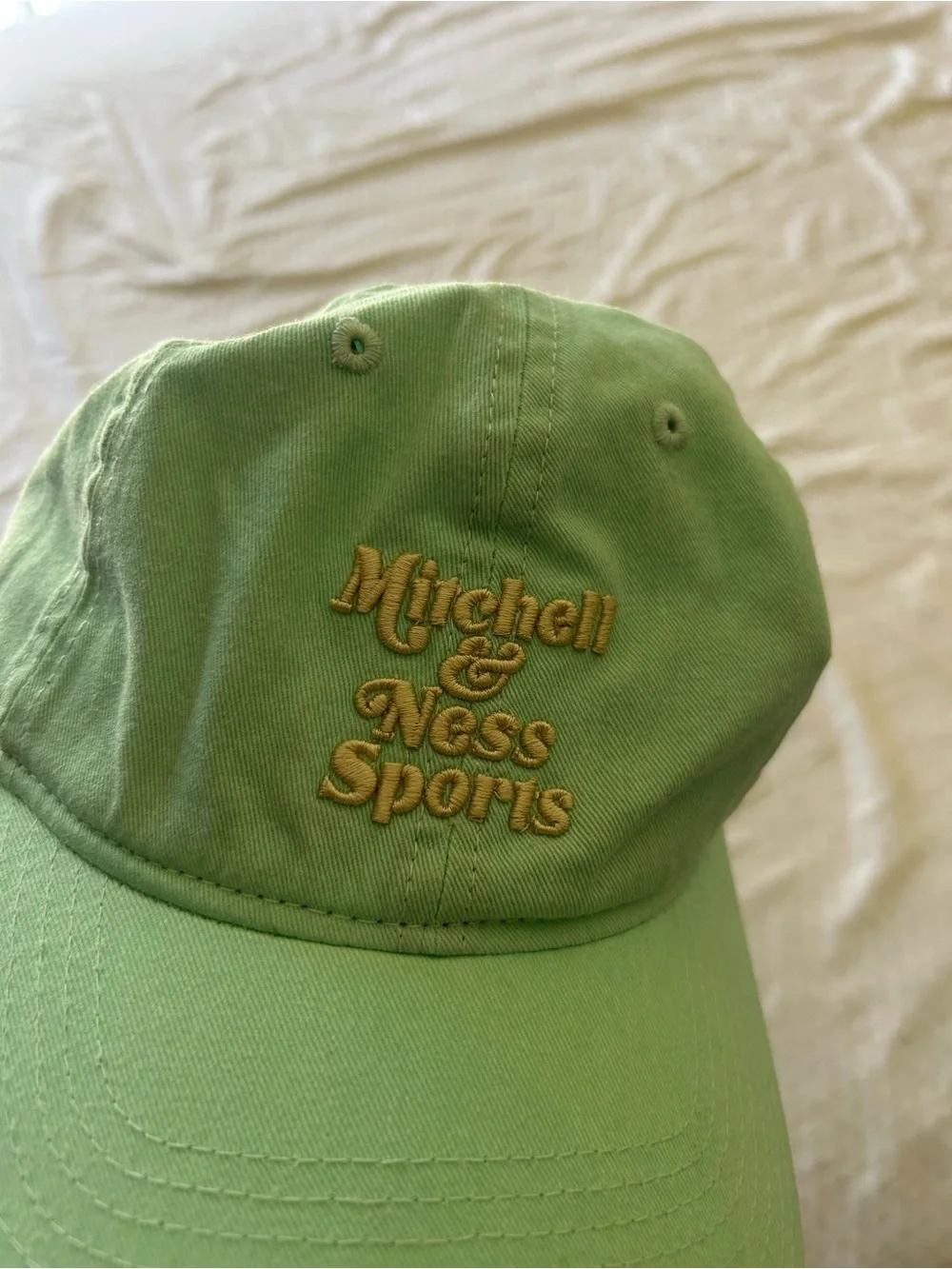 Nostalgia Mint Green Adjustable Baseball Cap with Black Trim